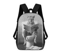 sinyumoney 3D Leopard In Toilet Kid's Backpack Waterproof School Bag Bookbag Cute Rucksacks Fashion Casual Schoolbag for Kids for Girl Boy School 17inch