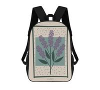 sinyumoney 3D Lilac Flower Mid Century 17 Inch School Backpack Student Casual Backpack For Kid's Children's Daypack Bookbag Hiking Sports Outdoor Work Travel Laptop Bag