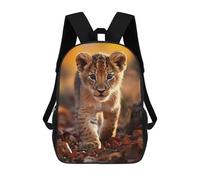 sinyumoney 3D Lion Cub School Backpack Student Casual Backpack For Kid's Children's Daypack Bookbag Hiking Sports Outdoor Work Travel Laptop Bag 17inch