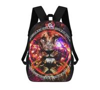 sinyumoney 3D Lion Galaxy Zodiac Art Print Kid's Backpack Waterproof School Bag Bookbag Cute Rucksacks Fashion Casual Schoolbag for Kids for Girl Boy School 17inch