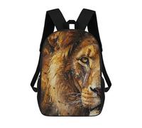 sinyumoney 3D Lion Portrait Oil Painting Print Children Backpack for School Students Backpacks Schoolbag Shoulder Book Bags 17inch
