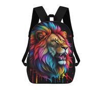 sinyumoney 3D Lion Splash Art School Backpack Student Casual Backpack For Kid's Children's Daypack Bookbag Hiking Sports Outdoor Work Travel Laptop Bag 17inch