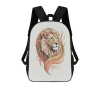 sinyumoney 3D Lion with Rose Digital Art 17 Inch School Backpack Student Casual Backpack For Kid's Children's Daypack Bookbag Hiking Sports Outdoor Work Travel Laptop Bag