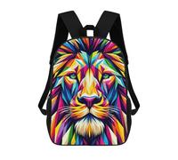 sinyumoney 3D Lion Wpap Pop Art School Backpack Student Casual Backpack For Kid's Children's Daypack Bookbag Hiking Sports Outdoor Work Travel Laptop Bag 17inch