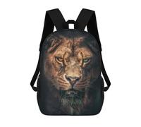 sinyumoney 3D Lioness with Grass in Mouth Print Children Backpack for School Students Backpacks Schoolbag Shoulder Book Bags 17inch