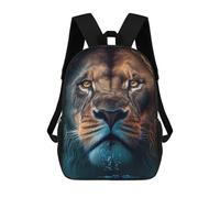 sinyumoney 3D Lion's Majesty in Water Kid's Backpack Waterproof School Bag Bookbag Cute Rucksacks Fashion Casual Schoolbag for Kids for Girl Boy School 17inch