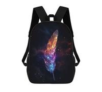 sinyumoney 3D Magical Feather School Backpack Student Casual Backpack For Kid's Children's Daypack Bookbag Hiking Sports Outdoor Work Travel Laptop Bag 17inch