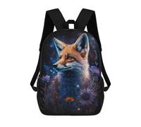 sinyumoney 3D Magical Fox with Flowers-2 Kid's Backpack Waterproof 17inch School Bag Cute Rucksacks Fashion Casual Schoolbag for Kids for Girl Boy School