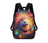 sinyumoney 3D Magical Hedgehog Forest -2 Print Children Backpack for School Students Backpacks Schoolbag Shoulder Book Bags 17inch