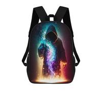 sinyumoney 3D Magical Hooded Figure Kid's Backpack Waterproof School Bag Bookbag Cute Rucksacks Fashion Casual Schoolbag for Kids for Girl Boy School 17inch