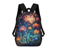 sinyumoney 3D Magical Night Garden Print Children Backpack for School Students Backpacks Schoolbag Shoulder Book Bags 17inch