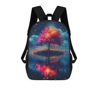 sinyumoney 3D Magical Night Tree Reflections -1 Kid's Backpack Waterproof 17inch School Bag Cute Rucksacks Fashion Casual Schoolbag for Kids for Girl Boy School