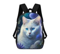 sinyumoney 3D Magical Oceanic Cat Portrait 17 Inch School Backpack Student Casual Backpack For Kid's Children's Daypack Bookbag Hiking Sports Outdoor Work Travel Laptop Bag
