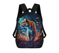 sinyumoney 3D Magical Tiger Forest Kid's Backpack Waterproof School Bag Bookbag Cute Rucksacks Fashion Casual Schoolbag for Kids for Girl Boy School 17inch