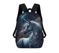 sinyumoney 3D Magical Unicorn Fantasy Art Print -2 17 Inch School Backpack Student Casual Backpack For Kid's Children's Daypack Bookbag Hiking Sports Outdoor Work Travel Laptop Bag