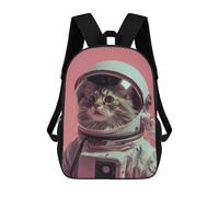 sinyumoney 3D Maine Coon Astronaut Printing Daypacks Kids Casual Backpack Knapsack High Capacity Rucksack Travel Laptop Book Bag 17inch