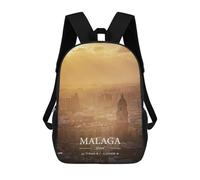 sinyumoney 3D MALAGA School Backpack Student Casual Backpack For Kid's Children's Daypack Bookbag Hiking Sports Outdoor Work Travel Laptop Bag 17inch