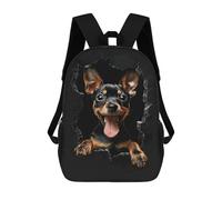 sinyumoney 3D Manchester Terrier Kid's Backpack Waterproof 17inch School Bag Cute Rucksacks Fashion Casual Schoolbag for Kids for Girl Boy School
