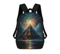 sinyumoney 3D Maya Pyramid in Desert Printing Daypacks Kids Casual Backpack Knapsack High Capacity Rucksack Travel Laptop Book Bag 17inch