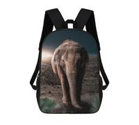 sinyumoney 3D Midnight Elephant Kid's Backpack Waterproof 17inch School Bag Cute Rucksacks Fashion Casual Schoolbag for Kids for Girl Boy School