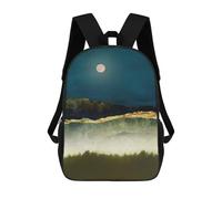 sinyumoney 3D Midnight Moonlight 17 Inch School Backpack Student Casual Backpack For Kid's Children's Daypack Bookbag Hiking Sports Outdoor Work Travel Laptop Bag