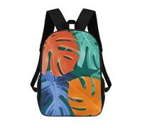 sinyumoney 3D Minimalist Floral 66 School Backpack Student Casual Backpack For Kid's Children's Daypack Bookbag Hiking Sports Outdoor Work Travel Laptop Bag 17inch