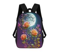 sinyumoney 3D Moonlit Garden Fantasy Print Children Backpack for School Students Backpacks Schoolbag Shoulder Book Bags 17inch