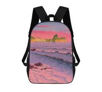 sinyumoney 3D Morning Sea at Shiribeshi Printing Daypacks Kids Casual Backpack Knapsack High Capacity Rucksack Travel Laptop Book Bag 17inch