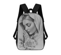 sinyumoney 3D Mother Mary Kid's Backpack Waterproof 17inch School Bag Cute Rucksacks Fashion Casual Schoolbag for Kids for Girl Boy School