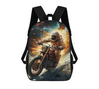 sinyumoney 3D Motorcycle Astronaut in Space Kid's Backpack Waterproof School Bag Bookbag Cute Rucksacks Fashion Casual Schoolbag for Kids for Girl Boy School 17inch