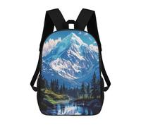 sinyumoney 3D Mountain Landscape Nature School Backpack Student Casual Backpack For Kid's Children's Daypack Bookbag Hiking Sports Outdoor Work Travel Laptop Bag 17inch