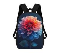 sinyumoney 3D Multicolor Dahlia School Backpack Student Casual Backpack For Kid's Children's Daypack Bookbag Hiking Sports Outdoor Work Travel Laptop Bag 17inch