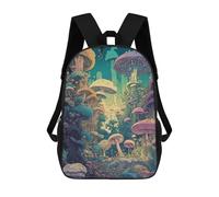 sinyumoney 3D Mushroom Forest Fantasy Print Children Backpack for School Students Backpacks Schoolbag Shoulder Book Bags 17inch
