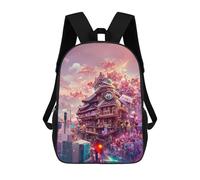 sinyumoney 3D Neon Cityscape A Futuristic Vision Print Children Backpack for School Students Backpacks Schoolbag Shoulder Book Bags 17inch