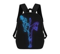 sinyumoney 3D Neon Fighter 2 Print Children Backpack for School Students Backpacks Schoolbag Shoulder Book Bags 17inch