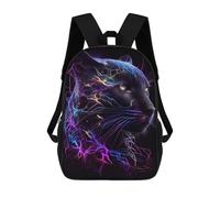 sinyumoney 3D Neon Panther Portrait Kid's Backpack Waterproof School Bag Bookbag Cute Rucksacks Fashion Casual Schoolbag for Kids for Girl Boy School 17inch