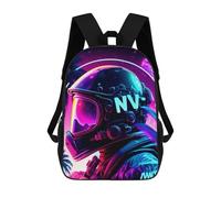sinyumoney 3D Neon Space Helmet Art-1 Print Children Backpack for School Students Backpacks Schoolbag Shoulder Book Bags 17inch