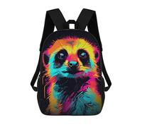 sinyumoney 3D Neon Suricate School Backpack Student Casual Backpack For Kid's Children's Daypack Bookbag Hiking Sports Outdoor Work Travel Laptop Bag 17inch