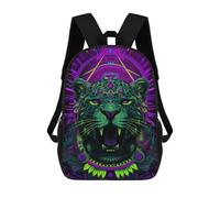 sinyumoney 3D Neon Tiger Art Print Print Children Backpack for School Students Backpacks Schoolbag Shoulder Book Bags 17inch