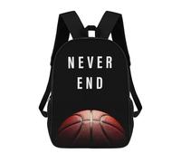 sinyumoney 3D Never End Basketball School Backpack Student Casual Backpack For Kid's Children's Daypack Bookbag Hiking Sports Outdoor Work Travel Laptop Bag 17inch