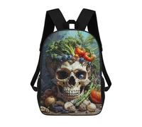 sinyumoney 3D Nightshade Skull Classic School Backpack Student Casual Backpack For Kid's Children's Daypack Bookbag Hiking Sports Outdoor Work Travel Laptop Bag 17inch