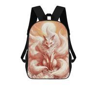 sinyumoney 3D Nine Tailed Kitsune 17 Inch School Backpack Student Casual Backpack For Kid's Children's Daypack Bookbag Hiking Sports Outdoor Work Travel Laptop Bag