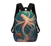 sinyumoney 3D Oceanic Octopus Majesty Kid's Backpack Waterproof School Bag Bookbag Cute Rucksacks Fashion Casual Schoolbag for Kids for Girl Boy School 17inch
