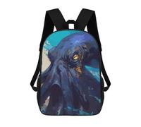 sinyumoney 3D Octopus Legend School Backpack Student Casual Backpack For Kid's Children's Daypack Bookbag Hiking Sports Outdoor Work Travel Laptop Bag 17inch