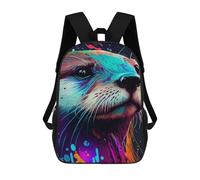 sinyumoney 3D Otter Color School Backpack Student Casual Backpack For Kid's Children's Daypack Bookbag Hiking Sports Outdoor Work Travel Laptop Bag 17inch
