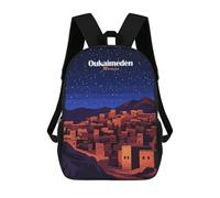 sinyumoney 3D Oukaimeden Morocco Night Kid's Backpack Waterproof School Bag Bookbag Cute Rucksacks Fashion Casual Schoolbag for Kids for Girl Boy School 17inch