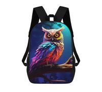 sinyumoney 3D Owl Blue Night School Backpack Student Casual Backpack For Kid's Children's Daypack Bookbag Hiking Sports Outdoor Work Travel Laptop Bag 17inch