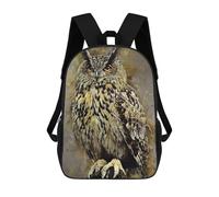sinyumoney 3D Owl Watercolor School Backpack Student Casual Backpack For Kid's Children's Daypack Bookbag Hiking Sports Outdoor Work Travel Laptop Bag 17inch