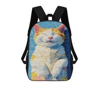 sinyumoney 3D Painted Cat Bliss Print Children Backpack for School Students Backpacks Schoolbag Shoulder Book Bags 17inch
