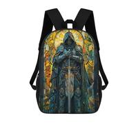 sinyumoney 3D Paladin in His Might Kid's Backpack Waterproof 17inch School Bag Cute Rucksacks Fashion Casual Schoolbag for Kids for Girl Boy School